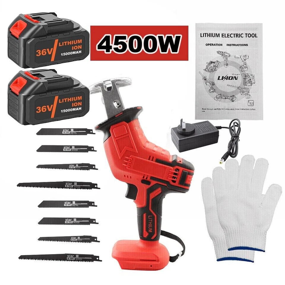 Electric Reciprocating Cordless Saw w/ 2x Rechargeable Battery + 8x Blades Kit🔥 - image 2 of 4