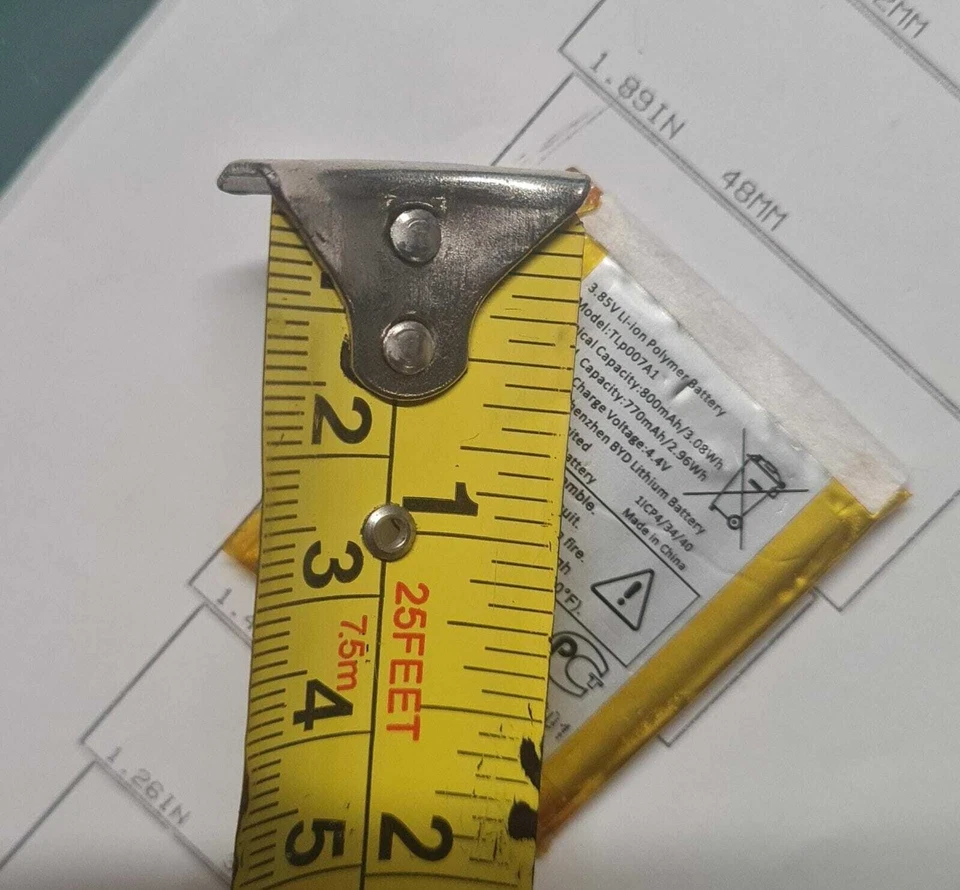 Battery TLp007A1 for Verizon Alcatel Palm PVG100 770mAh 4.4V Replacement OEM - Image 3 of 4