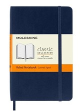 Image of Moleskine Classic ruled Notebook Sapphire Blue Pocket Softcover Elastic Closure 