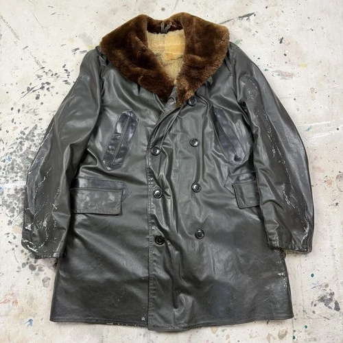 Vintage 40s WW2 US Navy Rubberized Barnstormer Deck Jacket Coat Sz 44 Military video thumbnail