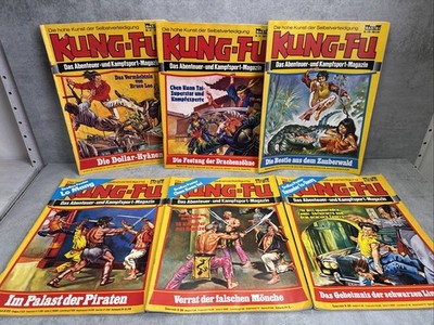6x Kung-Fu Comics 1977 Bastei Berlag Lot, Sammlung, Konvolut | 4x mit Poster