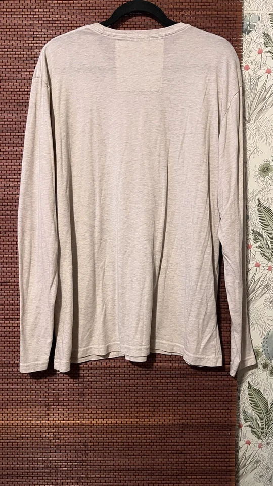 Camiseta Pullover Aviator Nation Smiley Face XL Crema Poli Algodón Mezcla Foto 2 de 4