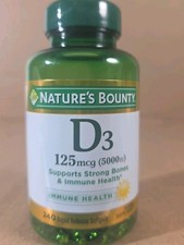 Nature's Bounty Vitamin D3 Immune Bone Support 125 mcg, 240 Softgels EXP 6/27