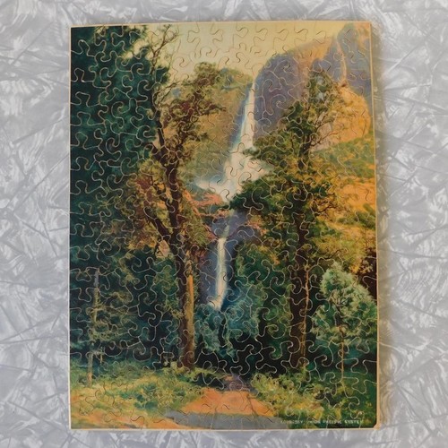 Union Pacific Railroad antico puzzle in legno Yosemite Falls anni 20 Xlnt - Foto 1 di 9