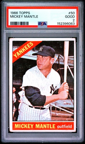 1966 Topps #50 Mickey Mantle PSA 2