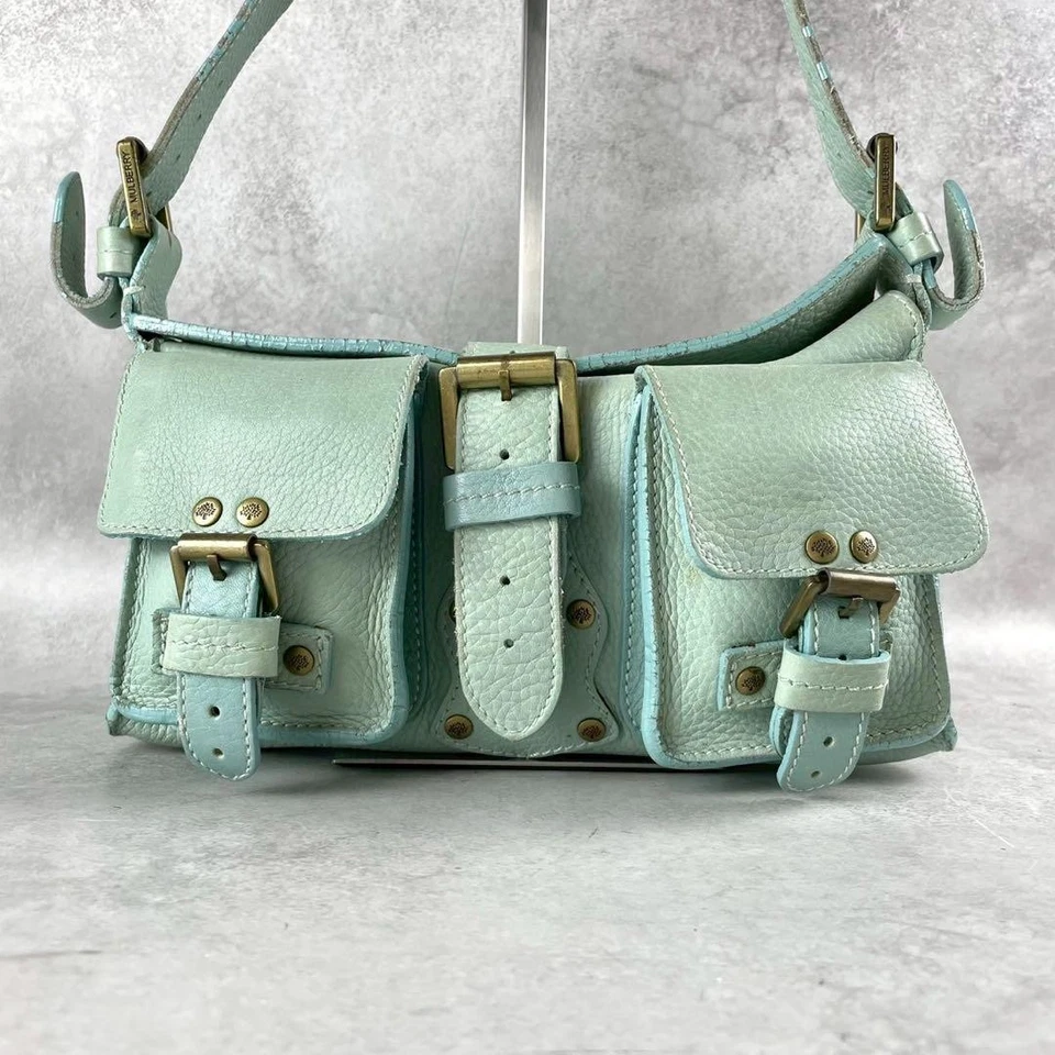 Bolsa de ombro Mulberry Roxanne couro verde esmeralda excelente estado - Imagem 2 de 4