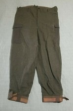 Vintage 1940s Swedish WWII Military Men Pants Wool Cargo Trousers Crown 1911