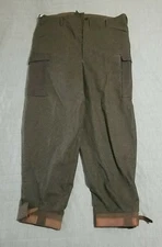 Vintage 1940s Swedish WWII Military Men Pants Wool Cargo Trousers Crown 1911