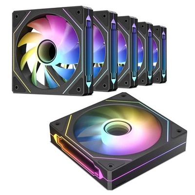 DARKROCK F120 6-Pack 120mm Infinite Mirror Case Fans - Black