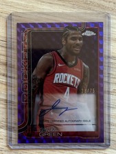 2025-26 Topps Chrome Jalen Green Auto Geometric Purple Refractor #/75 Rockets