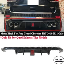 For Jeep Grand Cherokee SRT 14-21 Matte Black Rear Bumper Diffuser Shark Fin Kit