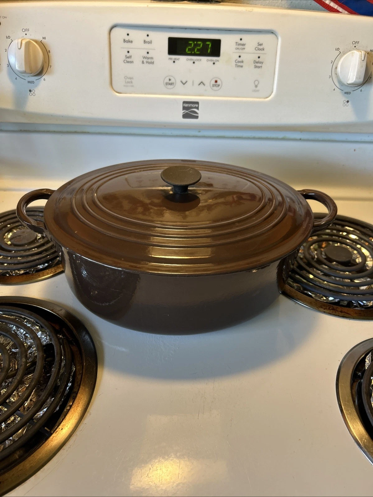 RARE Vintage LE CREUSET Oval Dutch Oven 4.7 Liter/5 Qt, Stamped “E" 1960’s/70’s