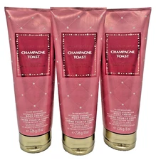 Bath & Body Works LOT of 3 Bottles Champagne Toast Body Cream Lotion Shea 8 oz