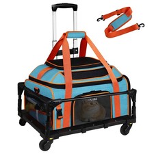 Petskd Rolling Pet Carrier 19x13x9 Expandable Airline Approved Small Dog Cat