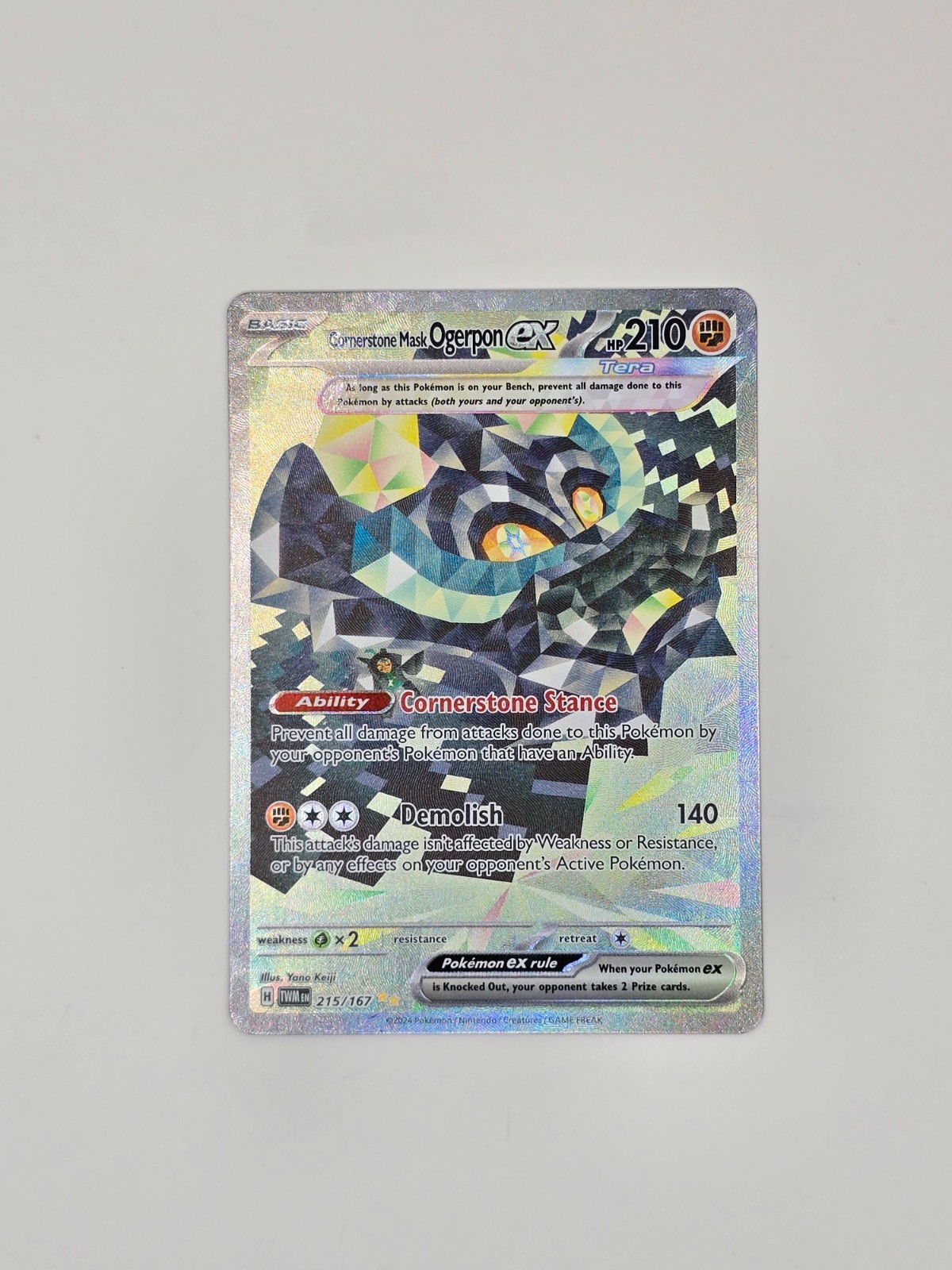 Cornerstone Mask Ogerpon ex - 215/167 - SV06: Twilight Masquerade (SIR)- Holo NM