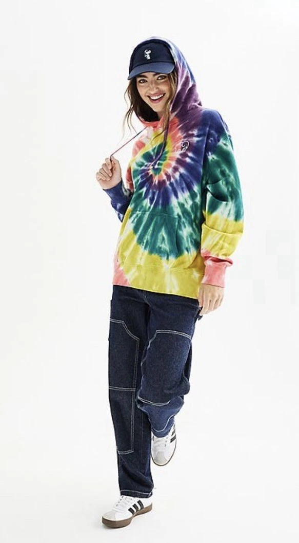 OFF WHITE NUOVA felpa con cappuccio avorio Ella arcobaleno tinta unita grande 100% cotone