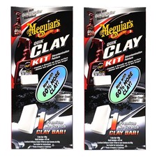 Meguiar's 2x G1116EU QuikClayDetailingSystem Set 80g Knete & 473ml Quik Detailer