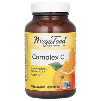 MegaFood Complex C 60 Tablets Dairy-Free, Gluten-Free, Kosher, NSF Certified,