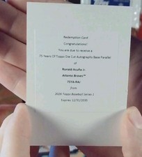 Ronald Acuna Jr. 2026 Series 1 Die-cut 75 Year Autograph Redemption #/75 Braves