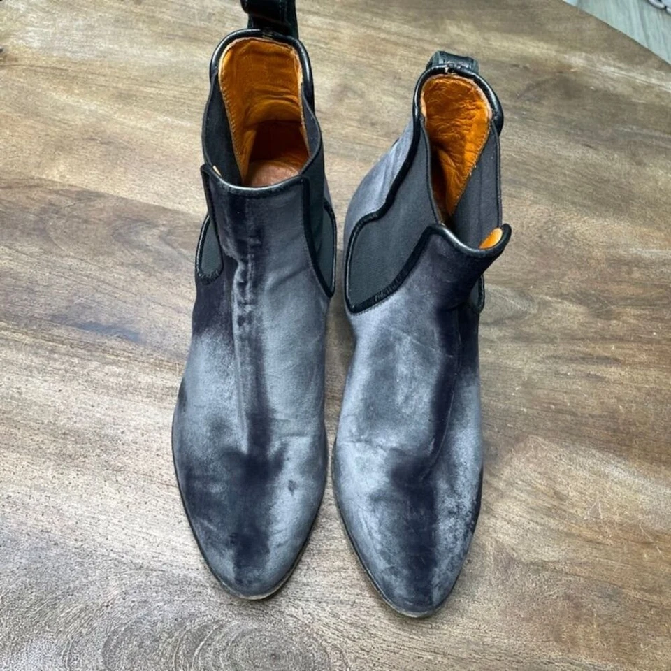 Botines Penelope Chilvers Talla 7.5 EU 38 Gris Terciopelo Cubana Anthropologie Foto 4 de 4