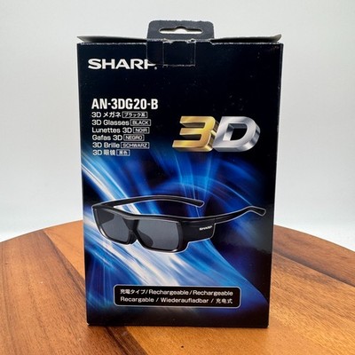 Sharp AN-3DG20-B 3D Glasses Rechargeable for 3D TV Home Theater New