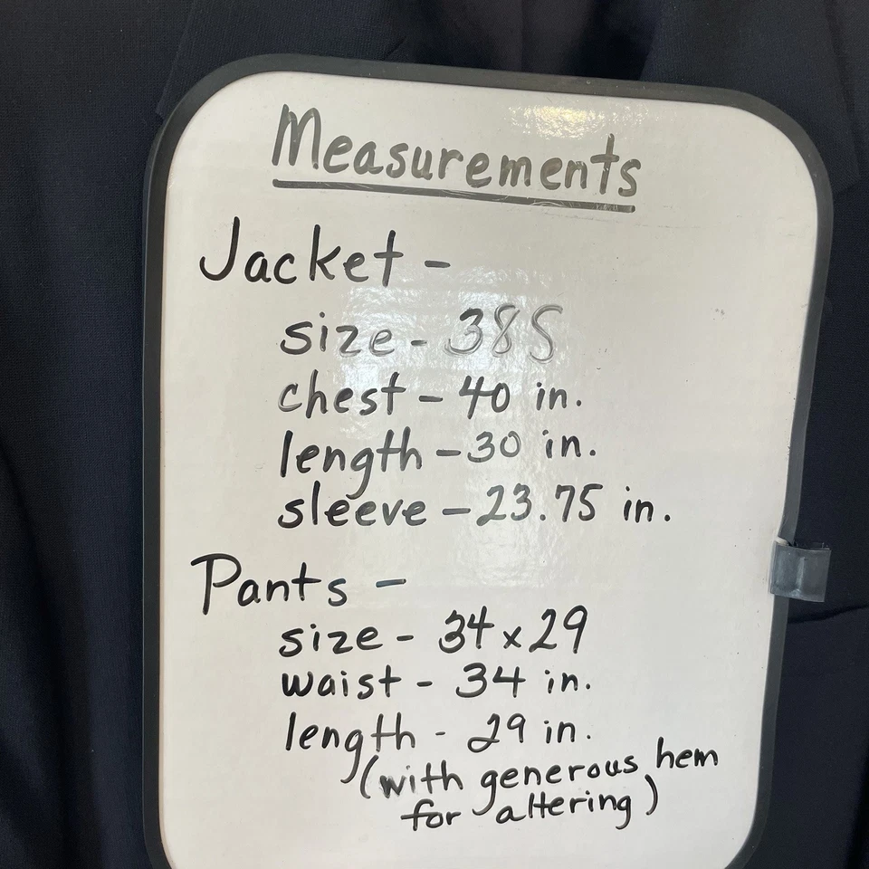 Костюм мужской Brooks Brothers 346 38S черный шерстяной эластичный 2 предмета брюки куртка - Изображение 3 из 4