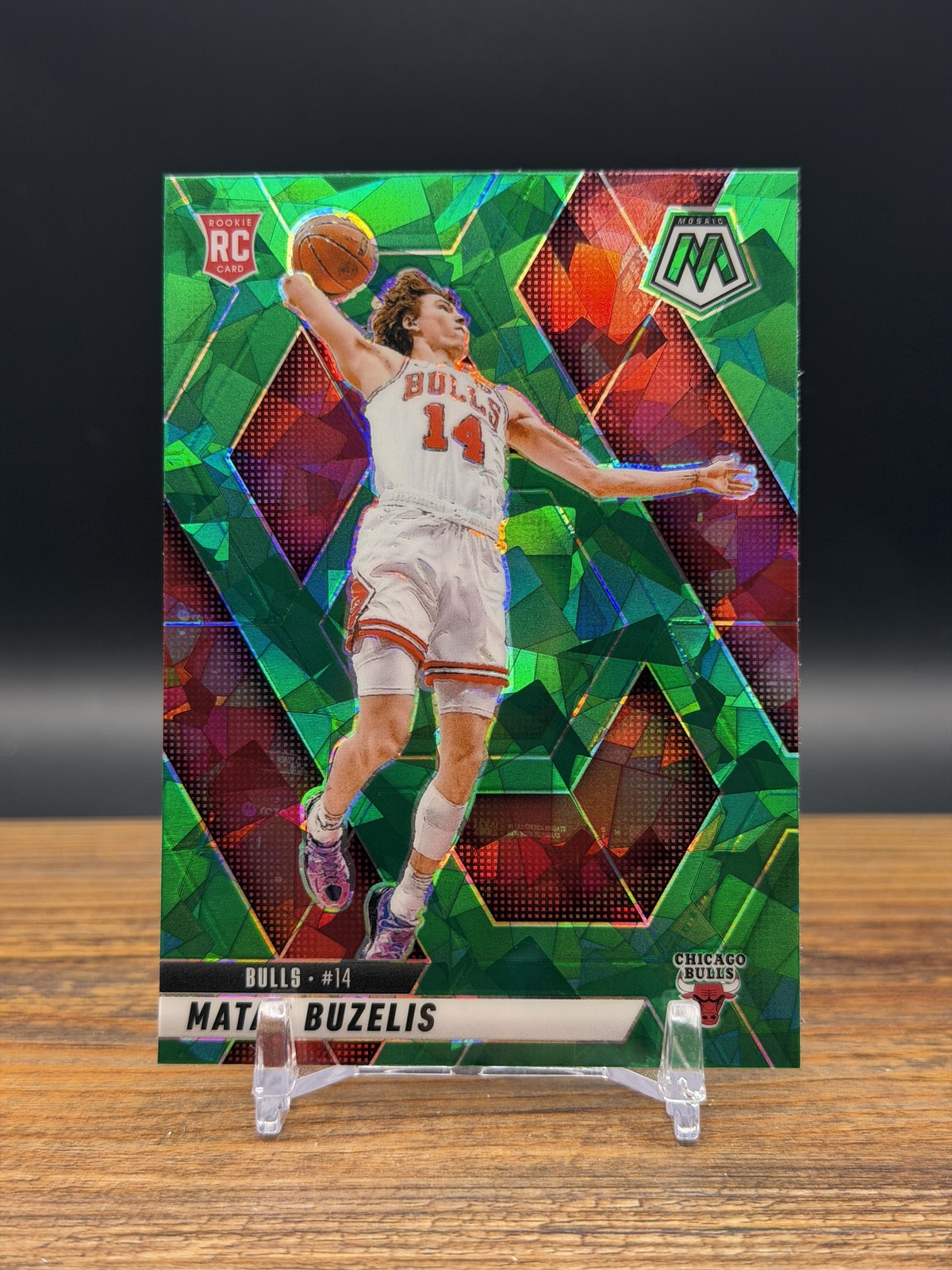 2024-25 Panini Mosaic #223 - Green Ice Mosaic - Matas Buzelis Rookie