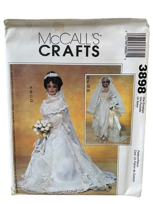 McCALL'S 3898 Bridal Doll Dress Pattern 11.5 inch 20th Century FF UNCUT