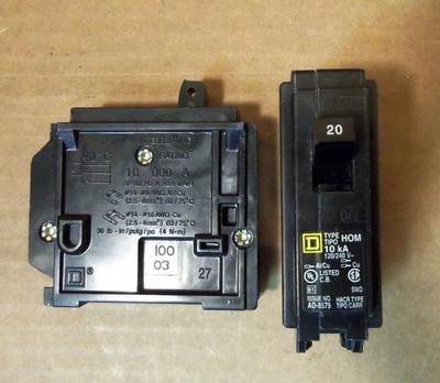 LOT OF 10 NEW Square D HOM HOM120 1 Pole 20 Amp 120V Circuit Breaker NNB