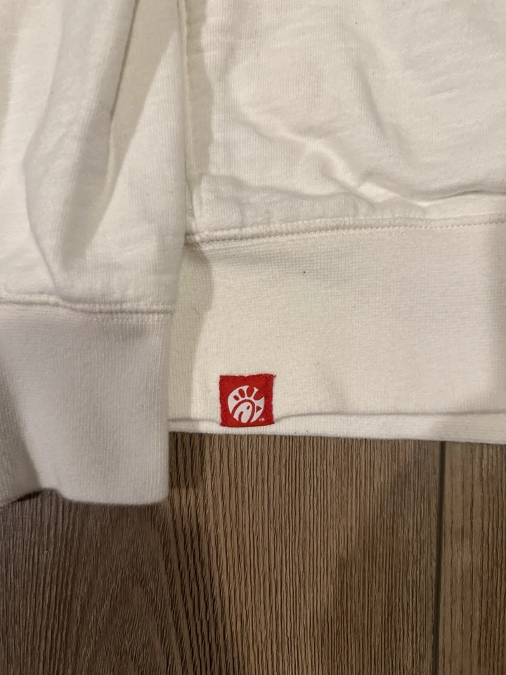 Sudadera con capucha gris mezcla de algodón Chick-Fil-A para hombre, talla mediana sin defectos Foto 2 de 4