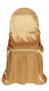 19 NEW GOLD SATIN CHAIR COVER for Wedding Banquet Reception Decorations FORMAL