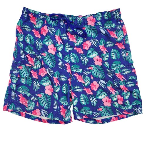Vtg 725 Originals Multicolor Tropical Hibiscus Flower Swim Trunks Boys Size 12