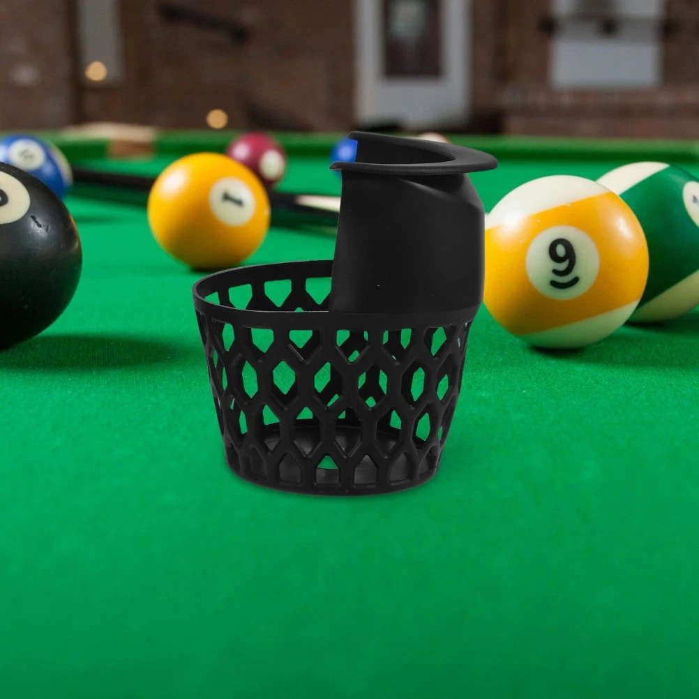 6Pcs Pool Table Accessories Black PVC Billiard Drop Pockets Set