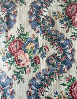 Vintage Floral Chintz Fabric 56” Wide X 34