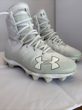 Under Armour HIGHLIGHT HIGH-TOP Youth 5 Lacrosse / Football cleats white GUC
