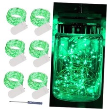 6 Pack St Patrick's Day Fairy Lights Battery Operated String 6 PACK Green