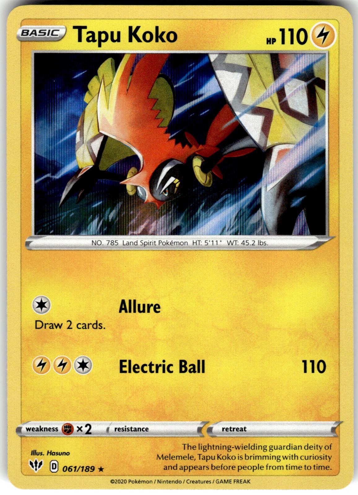Tapu Koko Holo 061/189 - Darkness Ablaze NM
