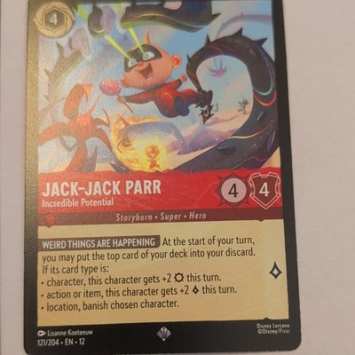 Disney Lorcana Jack-Jack Parr Incredible Potential 121/204 no foil SR EN