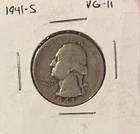 1941-S Silver Washington Quarter 25c US Circulated Coin VG Large S