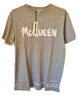 Alexander McQueen MCQ T-Shirt 2XL Herren Grau Baumwolle Graffiti Kurzarm Neu