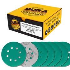 800 Grit 5" Green Sanding Discs, 8-Hole, Box of 50 - Hook  Loop Sandpaper