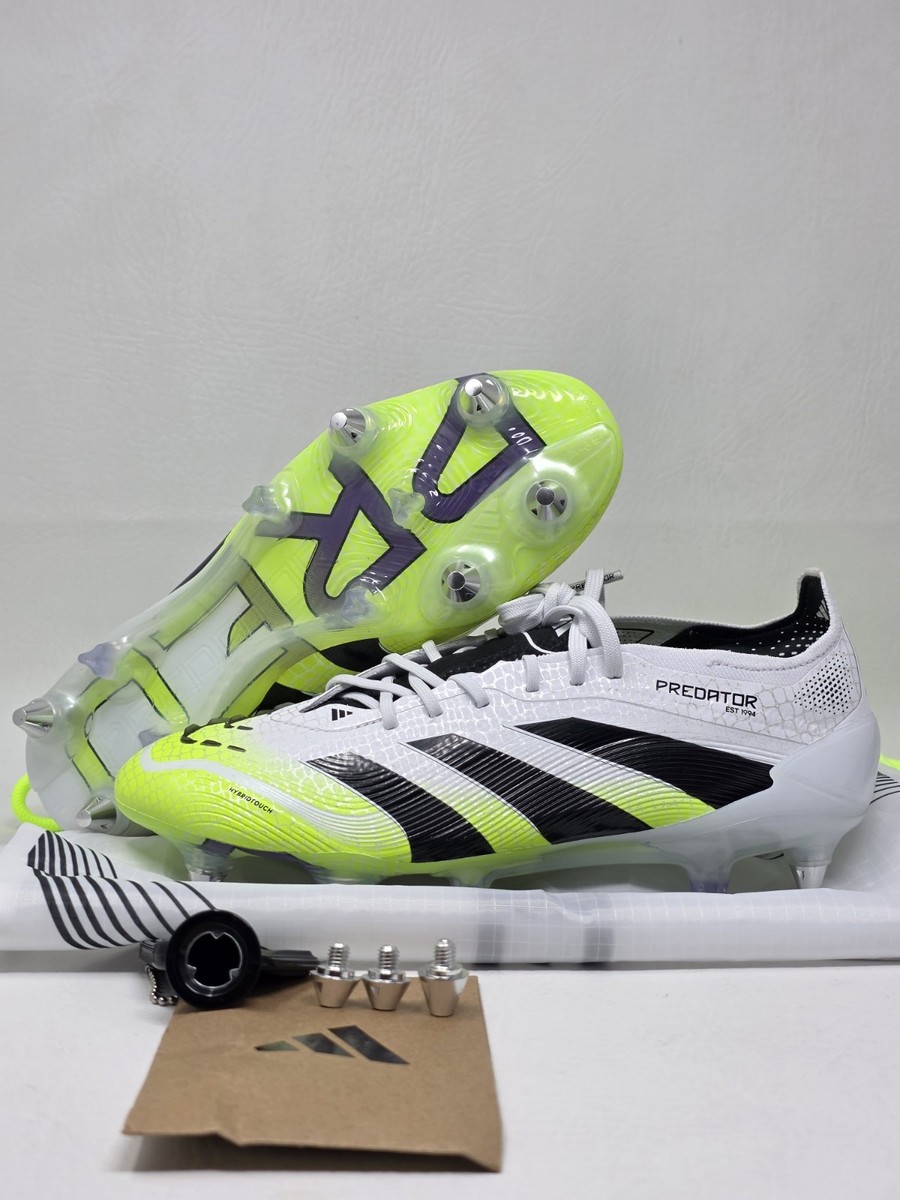 Adidas Predator Elite SG Cleats White/Black/Lemon JI1067 Mens Size