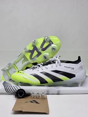 Adidas Predator Elite SG Cleats White/Black/Lemon JI1067 Mens Size