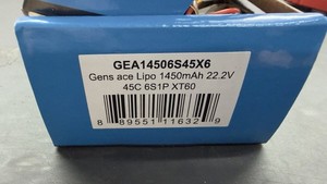 Gens Ace 6S LiPo RC Helicopter Battery 45C 22.2V 1450mAh GEA14506S45X6