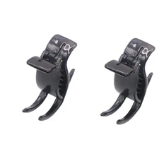 Parcelona French 3 Teeth Black Celluoid Acetate Set of 2 Fish Style Ponytail ...