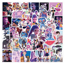 55pcs Anime Kpop Demon Hunters Movie Stickers Set, Waterproof Anime Vinyl Decal