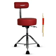 5 Core Drum Throne w Backrest 4" Padded Stool Adjustable 25.5" 441Lb Capacity