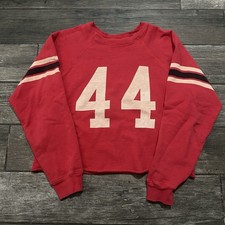 RETROBRAND LOS ANGELES EST 1962 RED FOOTBALL STYLE CUTOFF SWEATSHIRT SZ M USA