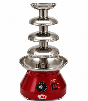 4 Ebenen Schokoladenbrunnen Maschine elektrisch 220V 0,21kW OLI Party Hochzeit Fondue