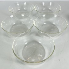 Vintage PYREX 3 Ring #465 Clear Glass Custard Cup, Set Of 5